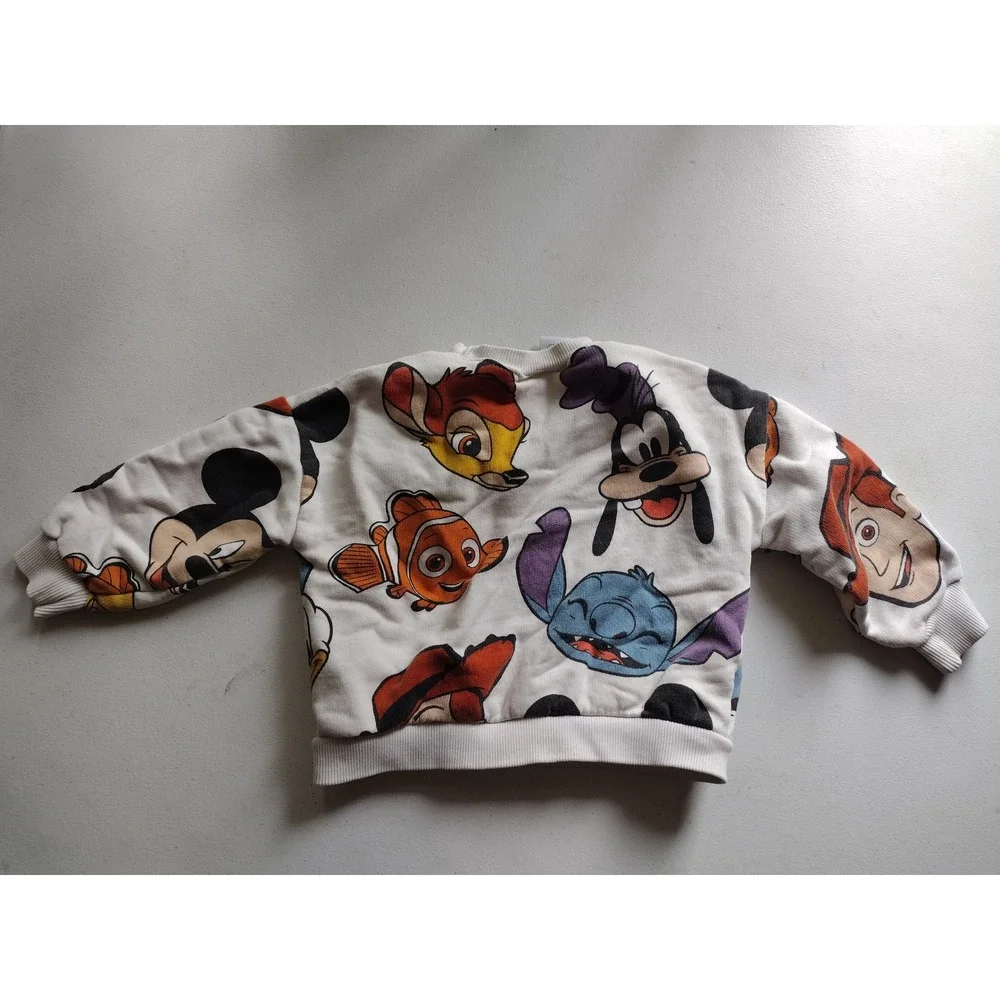 Disney 100 Years of Wonder Kids‎ Sweatshirt Mickey Nemo Stitch Woody Cream 3t/4t